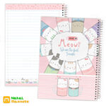 دفتر 100 برگ سیمی طلقی رنگی رنگی کارتونی-سایز 17×24 کد:9125