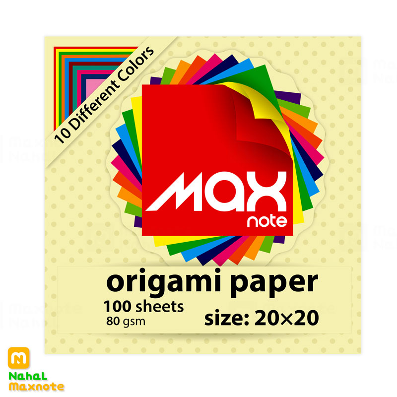 کاغذ اوریگامی رنگی 100 برگ-سایز 20×20