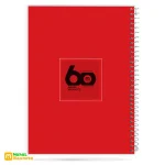 دفتر 60 برگ سیمی طلقی نهال رنگ قرمز کد:3620
