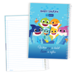 دفتر60 برگ خط‌دار کارتونی (Baby Shark) سیمی طلقی کد:9666 - Image 4