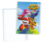 دفتر80 برگ خط‌دار کارتونی (Super Wings) سیمی طلقی کد:9861