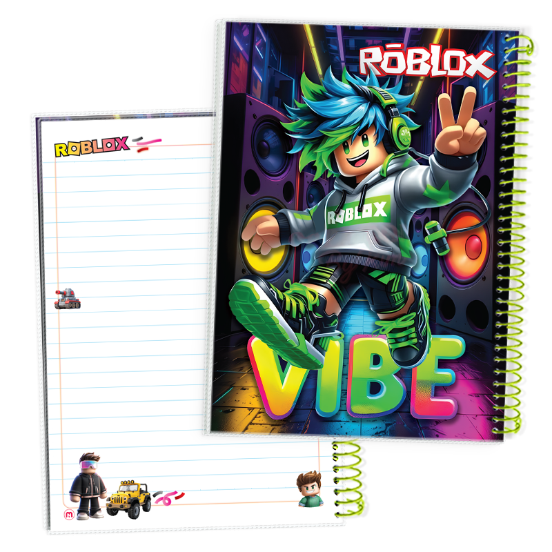 دفتر5۰ برگ خط‌دار کارتونی (Roblox) سیمی طلقی کد:9831