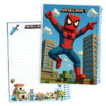 دفتر 50 برگ خط‌دار کارتونی (Minecraft) سیمی طلقی کد:9530
